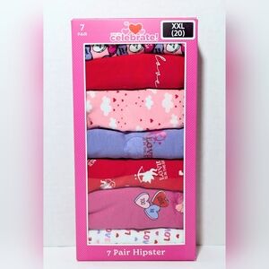 NIP Women's 7-Pair Cotton/Spandex Hipster Panties Size 20 XXL 2X Love Hearts